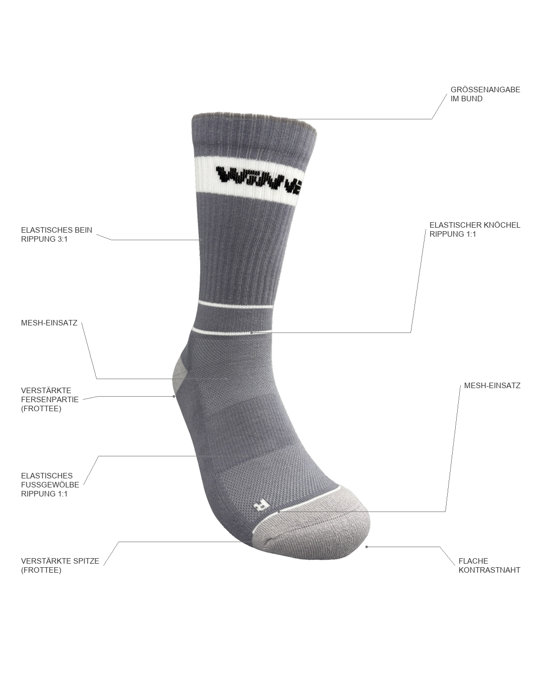 Performance CREW-Tennissocke "Speed Court PRO" | Unisex