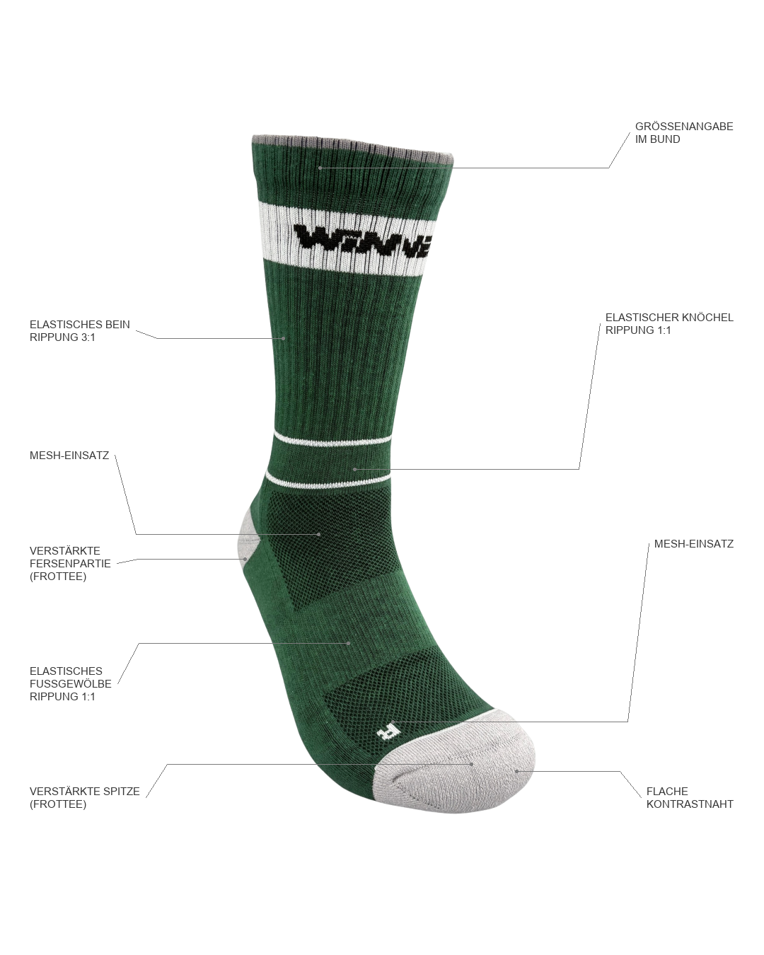 Performance CREW-Tennissocke "Speed Court PRO" | Unisex