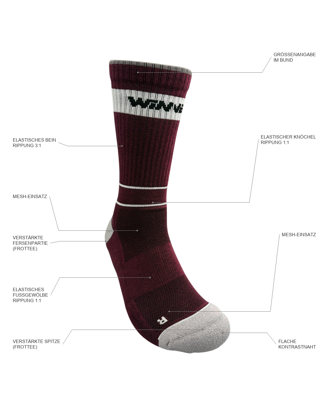 Performance CREW-Tennissocke "Speed Court PRO" | Unisex