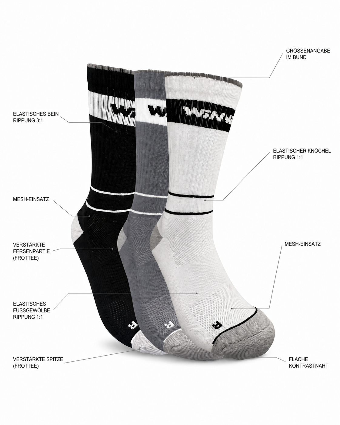 Performance CREW-Tennissocke "Speed Court PRO" | Unisex