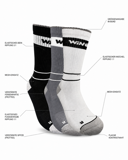 Performance CREW-Tennissocke "Speed Court PRO" | Unisex