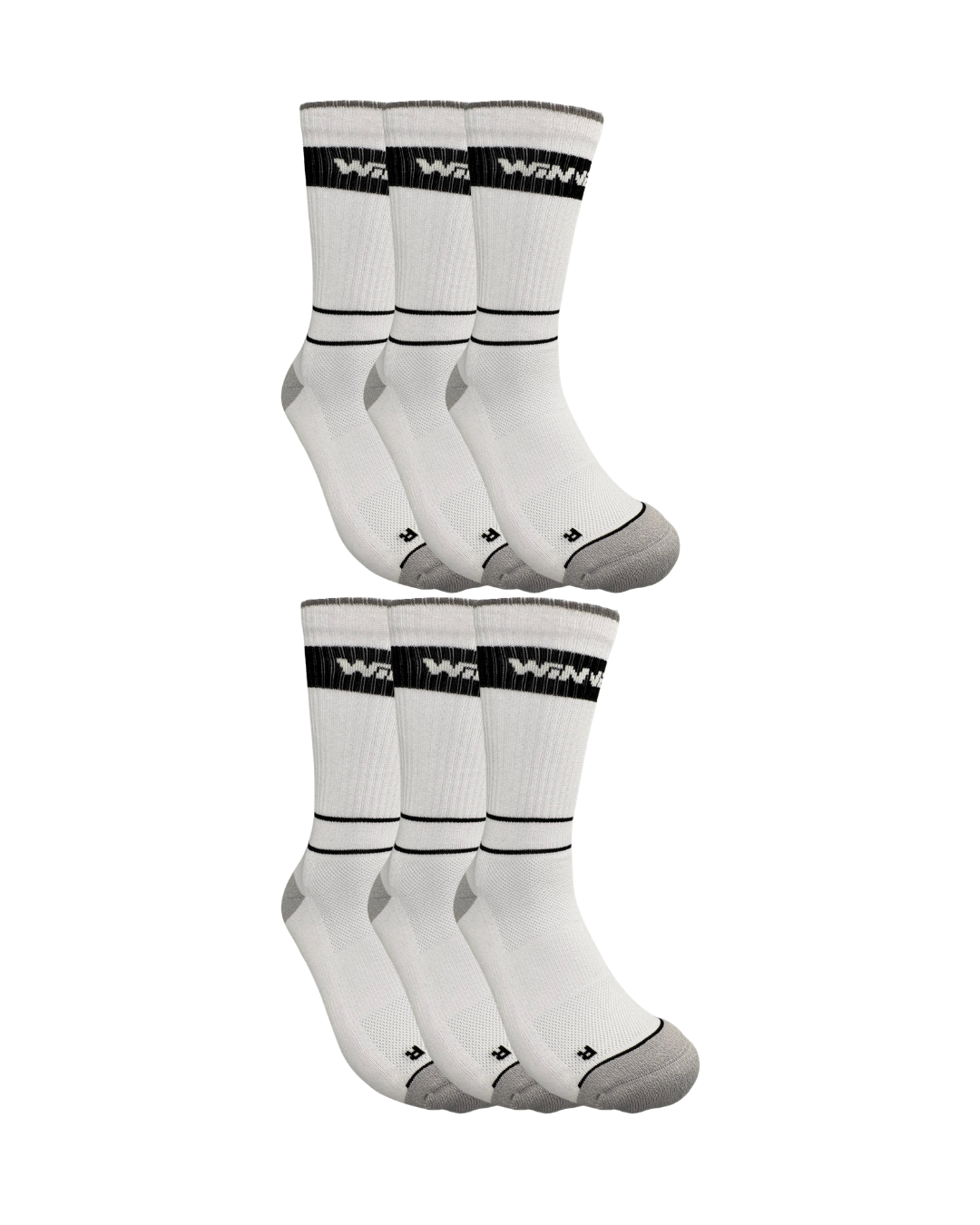 CREW Performance Tennissocke Unisex weiss | Sportsocken mit Polsterung, atmungsaktiv