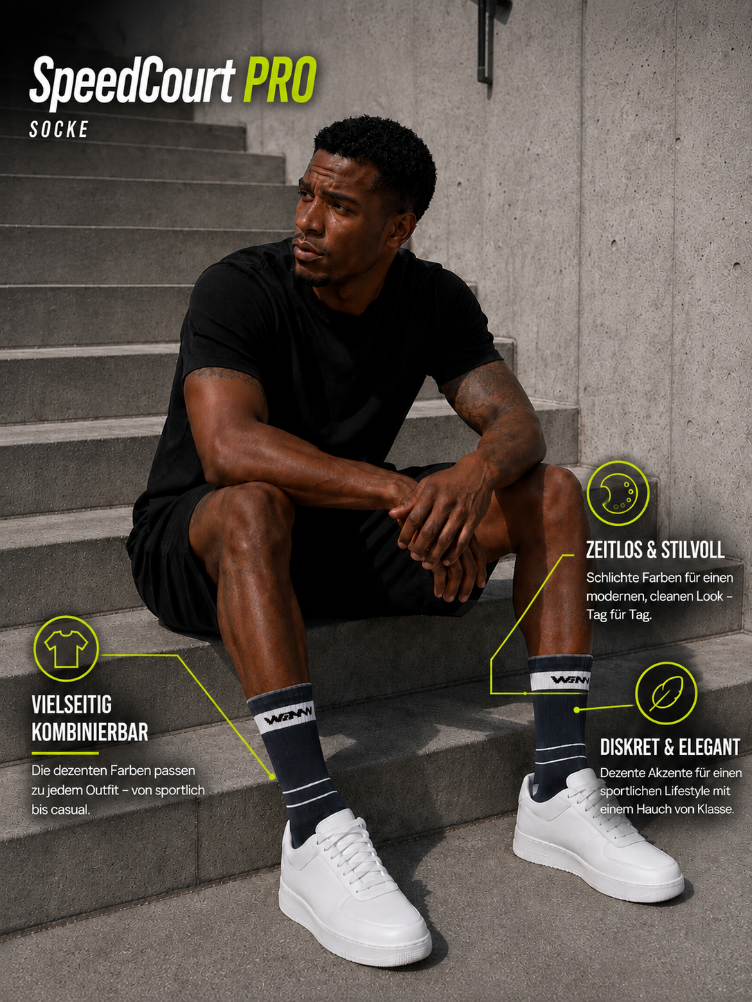Performance CREW-Tennissocke "Speed Court PRO" | Unisex
